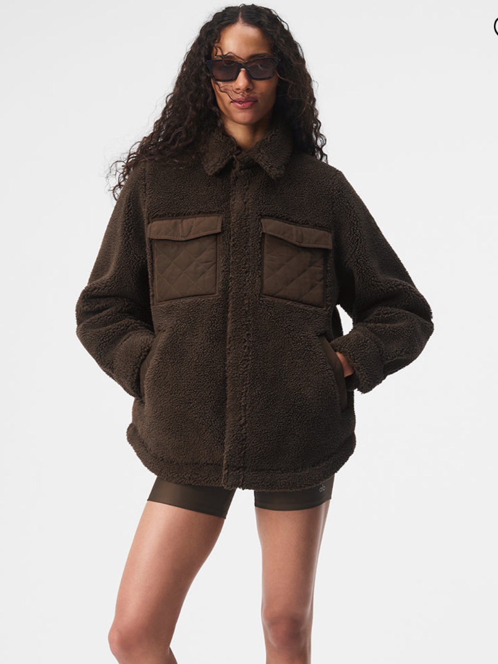 Alo Yoga Dark Brown Teddy Sherpa Jacket